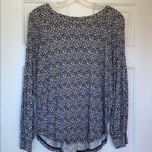 Loft long sleeve flowered shirt L